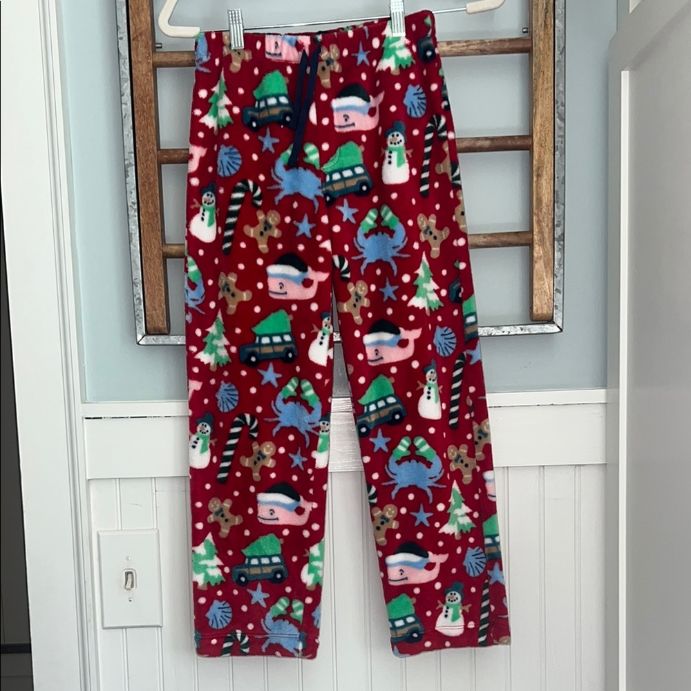 Boys, Vinyard Vines plush pajama bottoms size medium Christmas